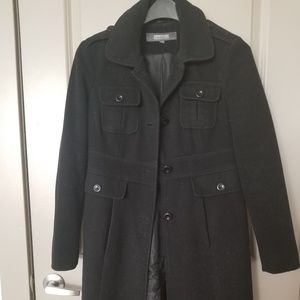 Black wool winter coat